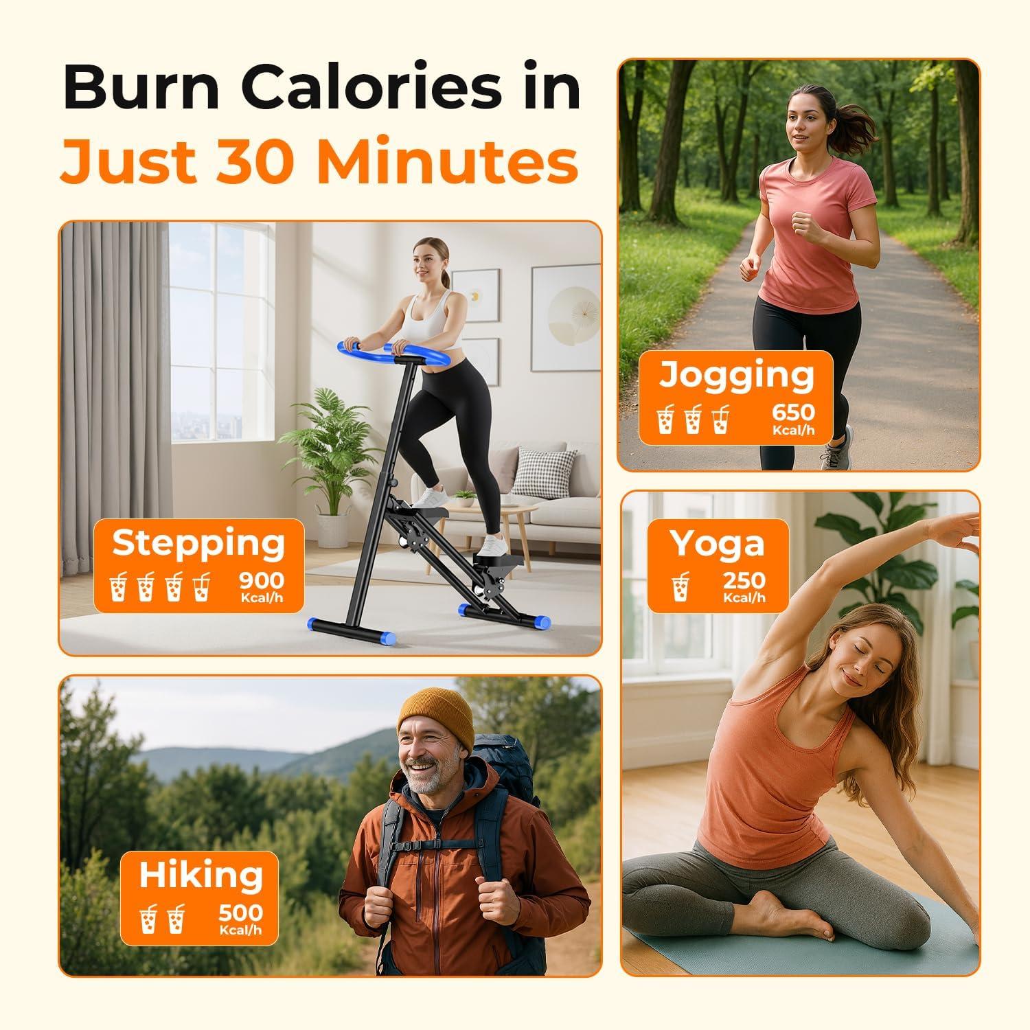 imageOWLSKY Stair Stepper for Home Vertical Climber Exercise Machine with Stable Triangular Frame LCD Monitor Smooth ampamp Quiet Motion Full Body Workout Equipment Supports 330 LBSBlack