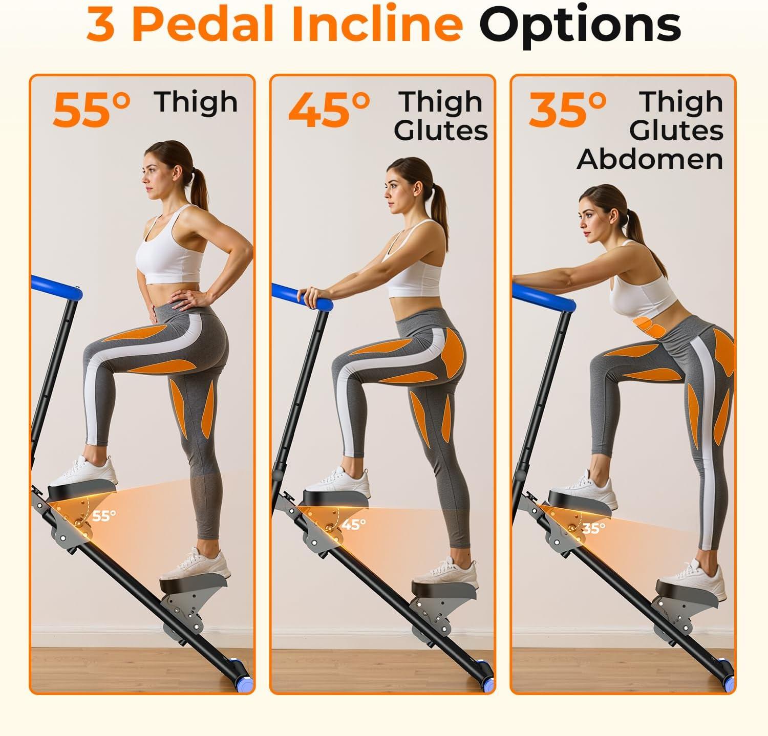 imageOWLSKY Stair Stepper for Home Vertical Climber Exercise Machine with Stable Triangular Frame LCD Monitor Smooth ampamp Quiet Motion Full Body Workout Equipment Supports 330 LBSBlack