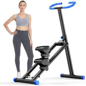OWLSKY Stair Stepper for Home, Vertical Climber Exercise Machine with Stable Triangular Frame, LCD Monitor, Smooth & Quiet Motion, Full Body Workout Equipment, Supports 330 LBS(Black)